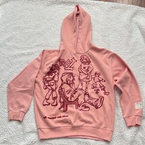 Women or Junior Pink Graphic Hoodie